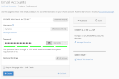 Use the Email Accounts link in your cPanel to create an manage mail accounts for your domain name.